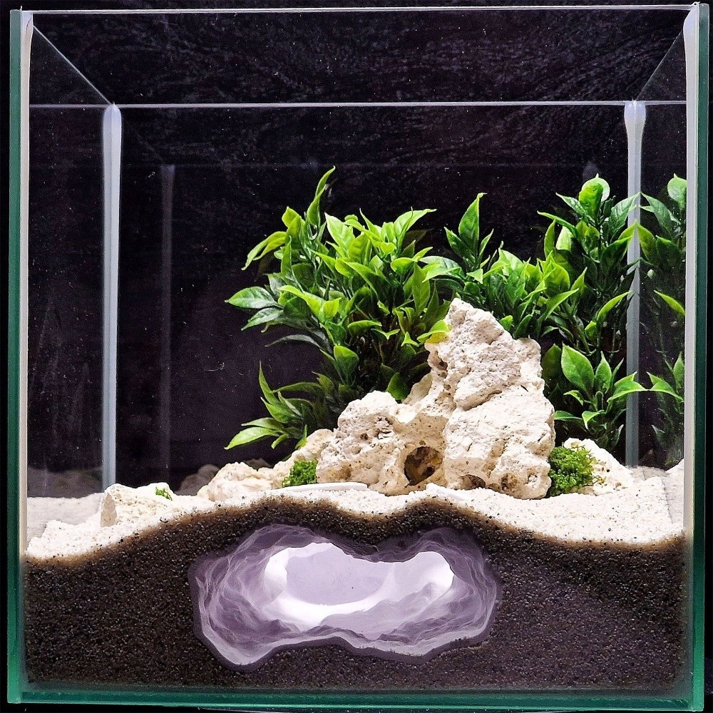 Aquarium Fish Reproduction - 高度にシミュレーションされた水槽魚タンク自然3Dプリント風景岩洞爬虫類シェルター魚エビ繁殖隠れ家