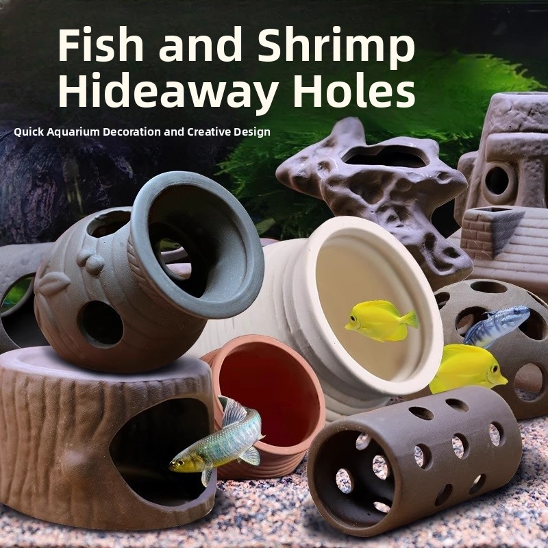   魚やエビの繁殖用の隠れ穴付き粘土製水槽、オウムガラシやト - Aquarium Fish Reproduction のレビューと価格