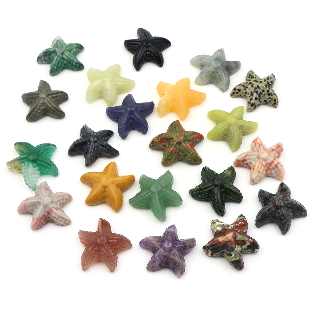 35 ミリメートルヒトデの形の像海洋動物天然石ヒーリングクリ - Aquarium Fish In のレビューと価格